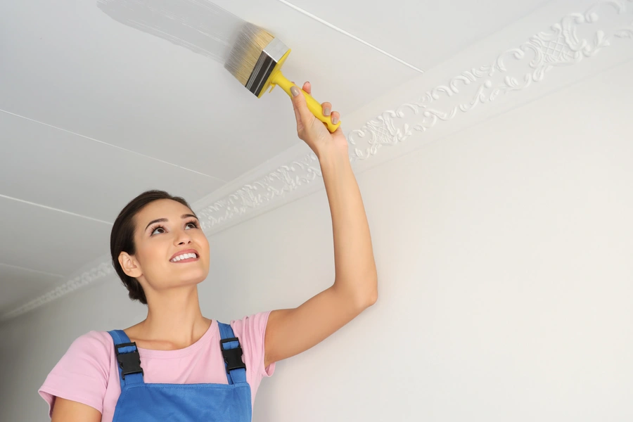 wallpapering ceiling